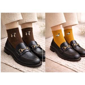 Anthropologie Trouser Icon Socks Set Hunting Dog Duck Earth Tone NWT